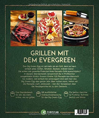 Grillen mit dem Big Green Egg — Kochbuch von Susann Kreihe, Rückseite mit Inhaltsübersicht