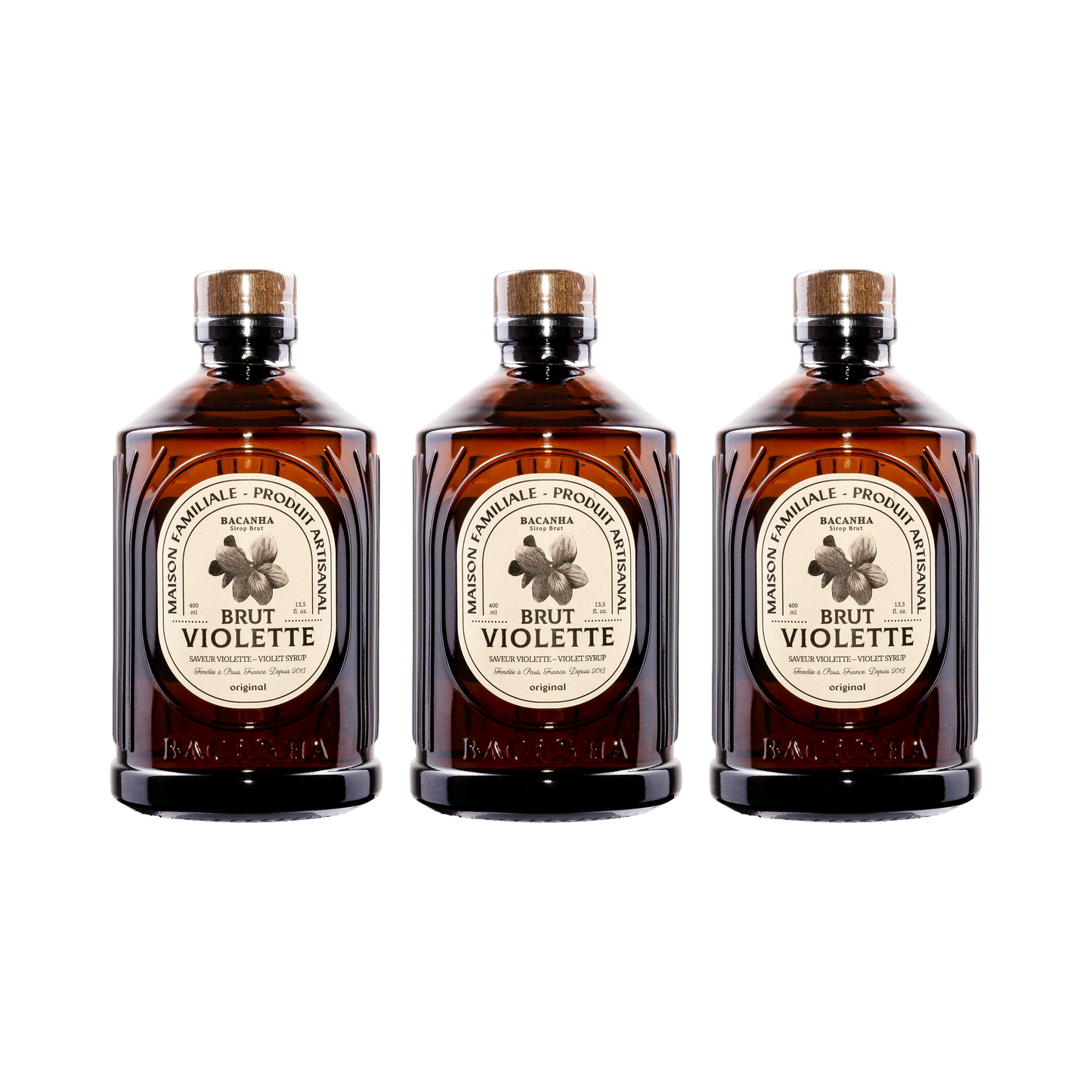 3er Set bacanha-veilchen-sirup-brut_3