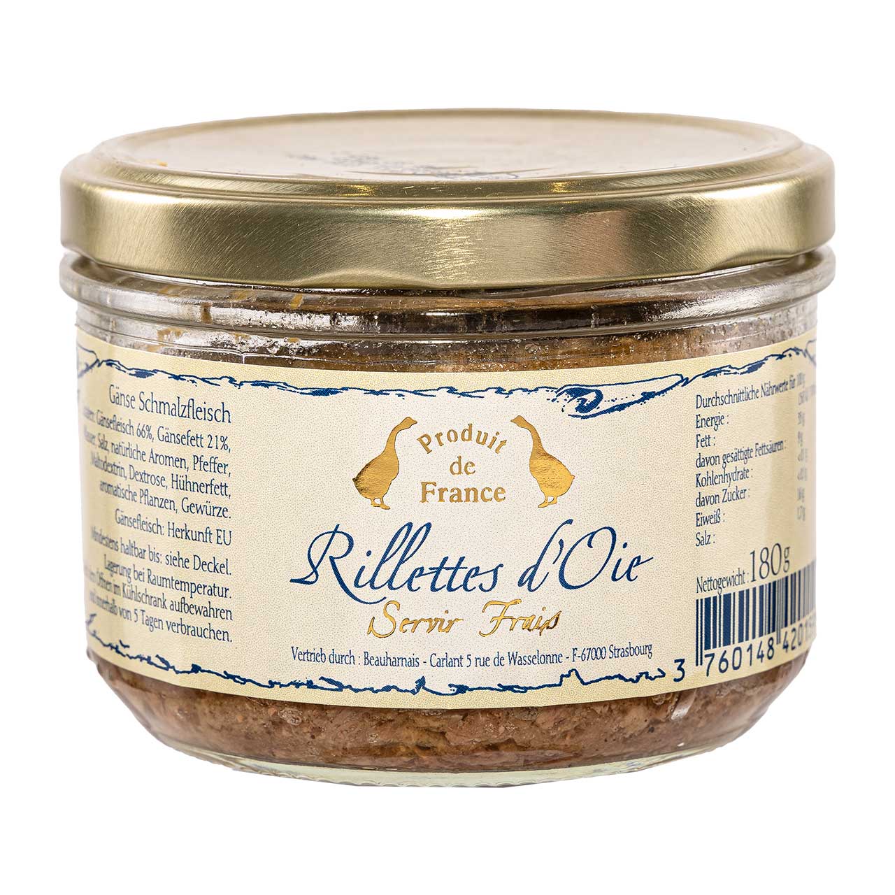 Beauharnais Gänserillette 180g