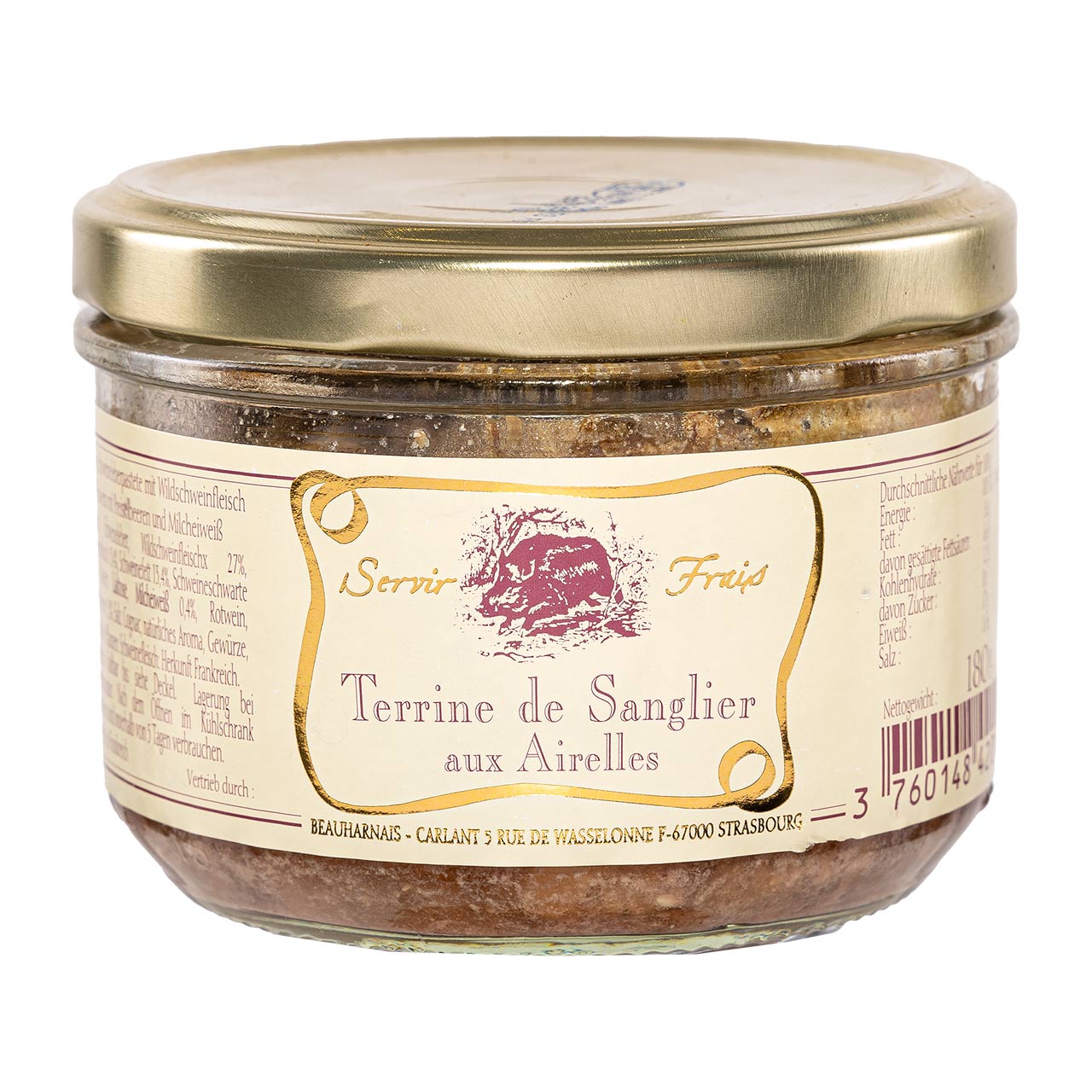 Beauharnais Wildschweinpastete mit Preisselbeeren 180g