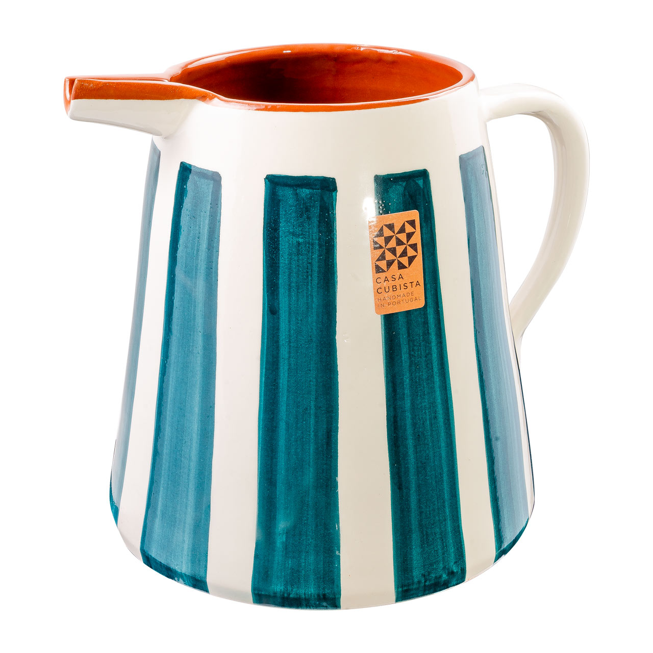 Keramikkrug 2l bold stripes teal