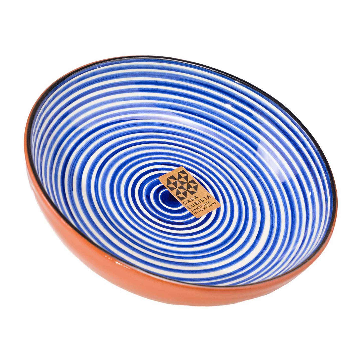 Keramikschale mittel fine stripes blue