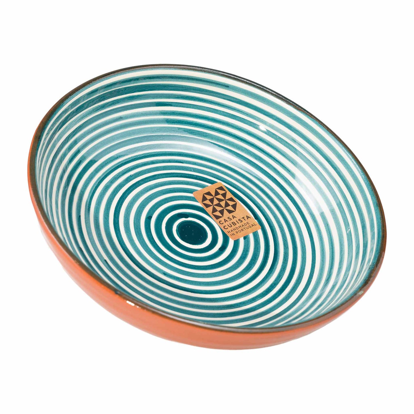 Keramikschale mittel fine stripes teal