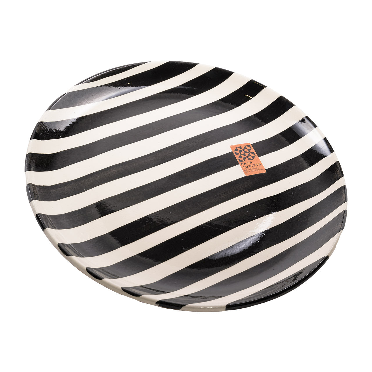 Casa Cubista Teller groß bold stripes black