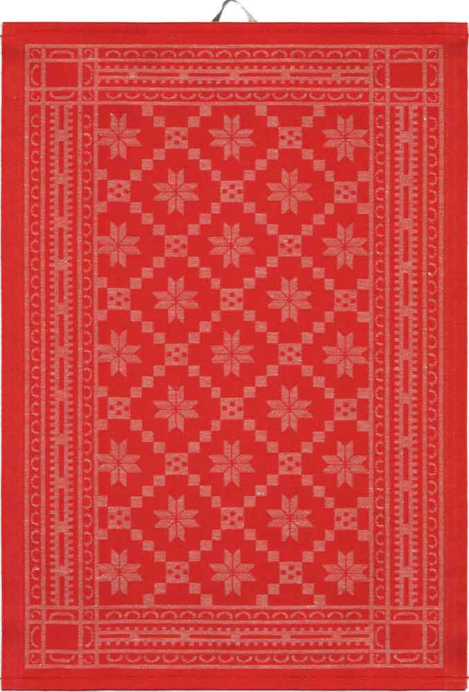 Ekelund Attebladrose Geschirrtuch rot 35x50cm