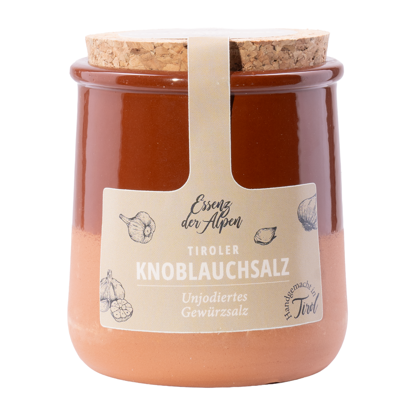 Essenz der Alpen Knoblauchsalz im Keramiktopf