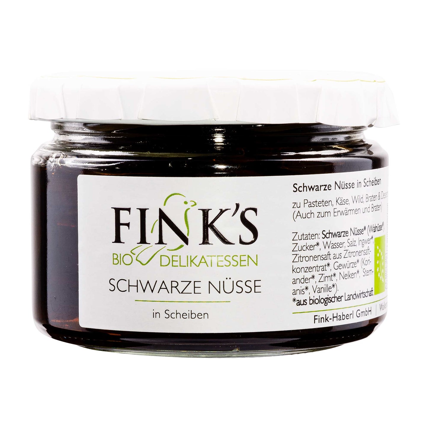 Finks Delikatessen Schwarze Nüsse in Scheiben
