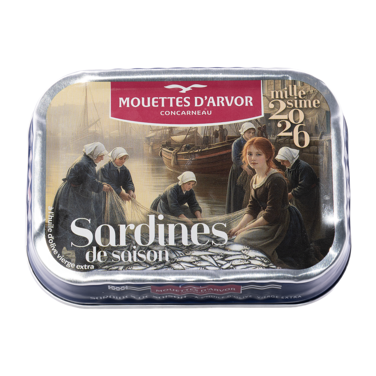 Jahrgangssardinen 2026 von Les Mouettes d'Arvor in der 115-g-Dose