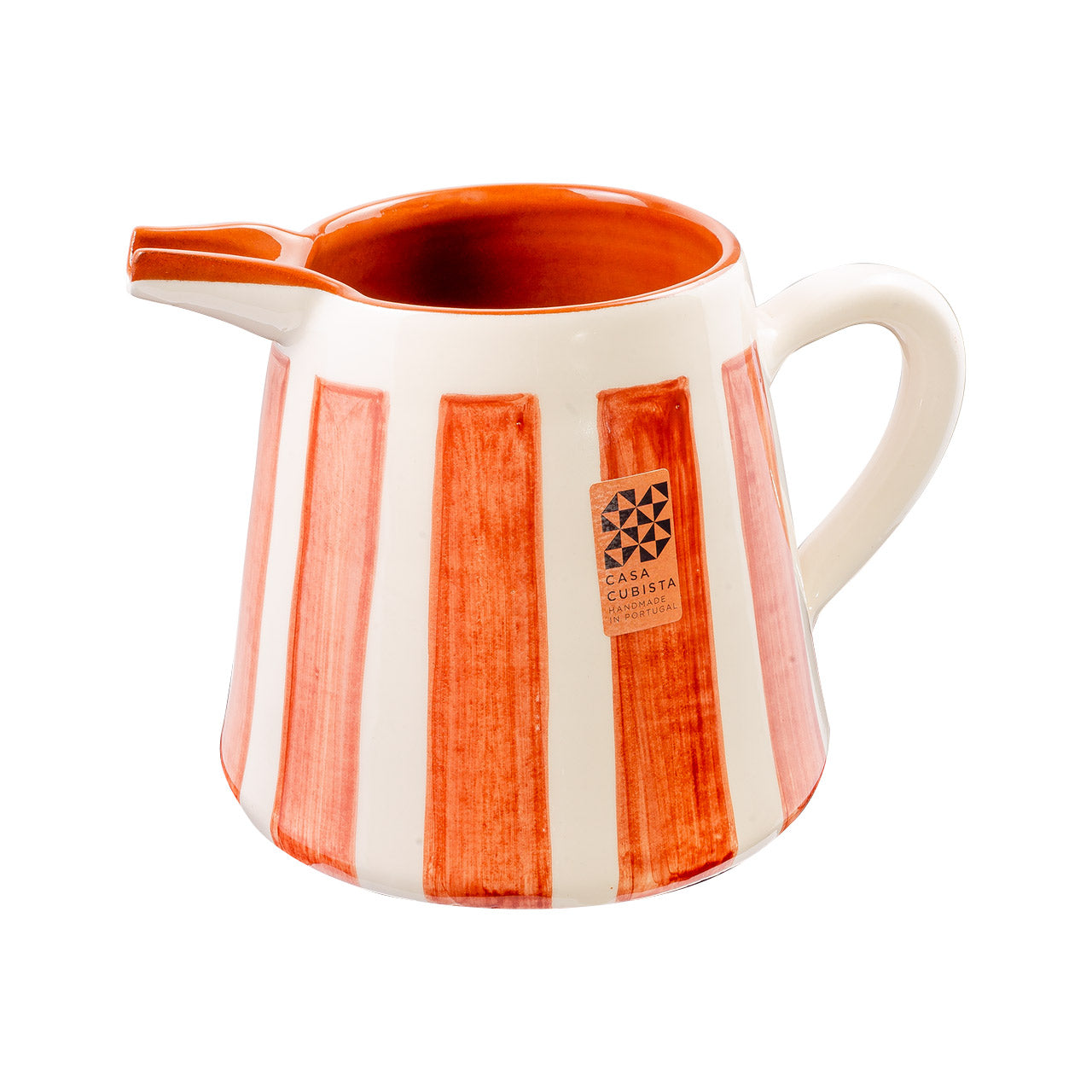 Keramikkrug 1l bold stripes terracotta