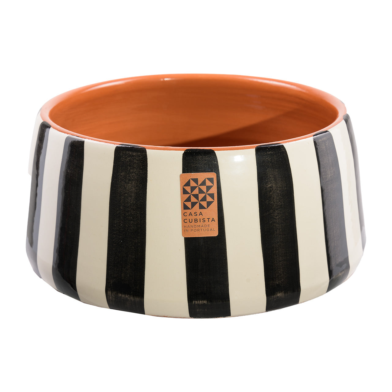 Keramikschale hoch bold stripes black