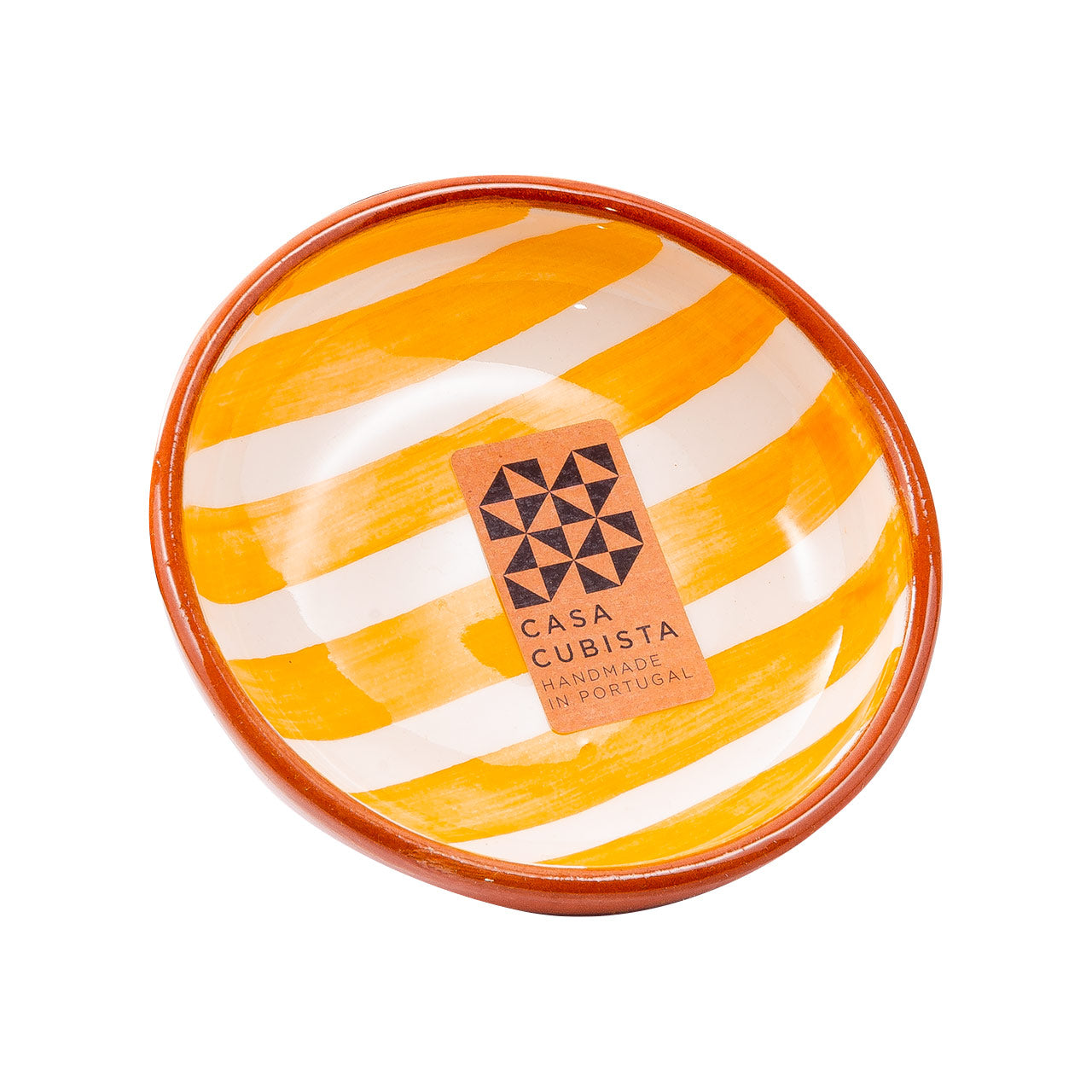 Keramikschale klein bold stripes tangerine
