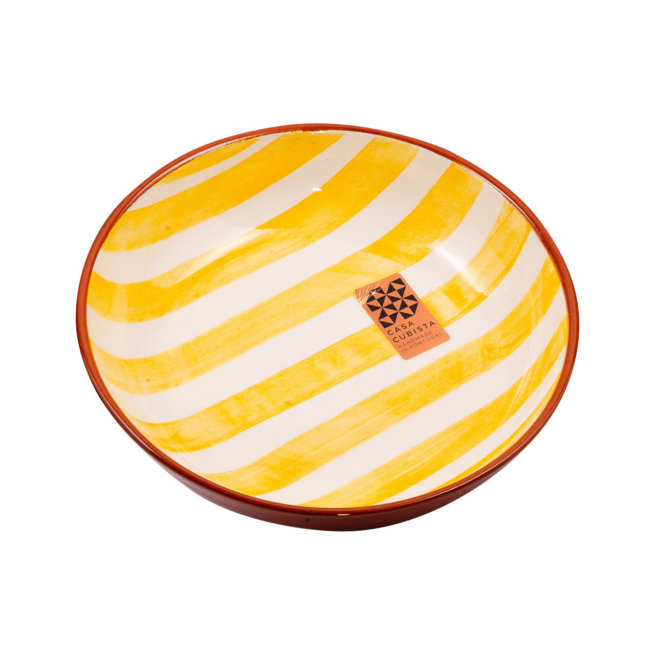 Keramikschale mittel bold stripes tangerine