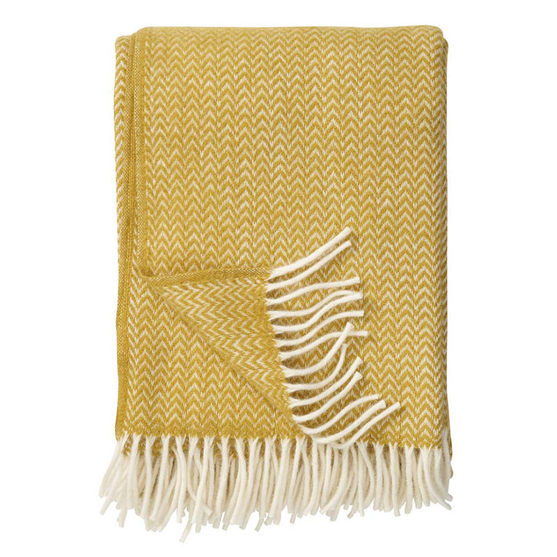 Klippan Wolldecke Chevron yellow