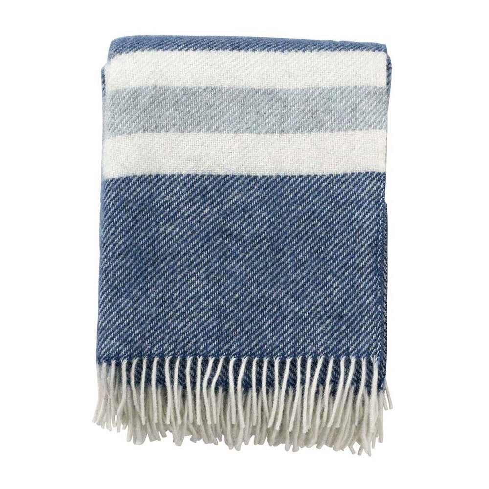 Klippan Wolldecke Gotland Stripe petrol