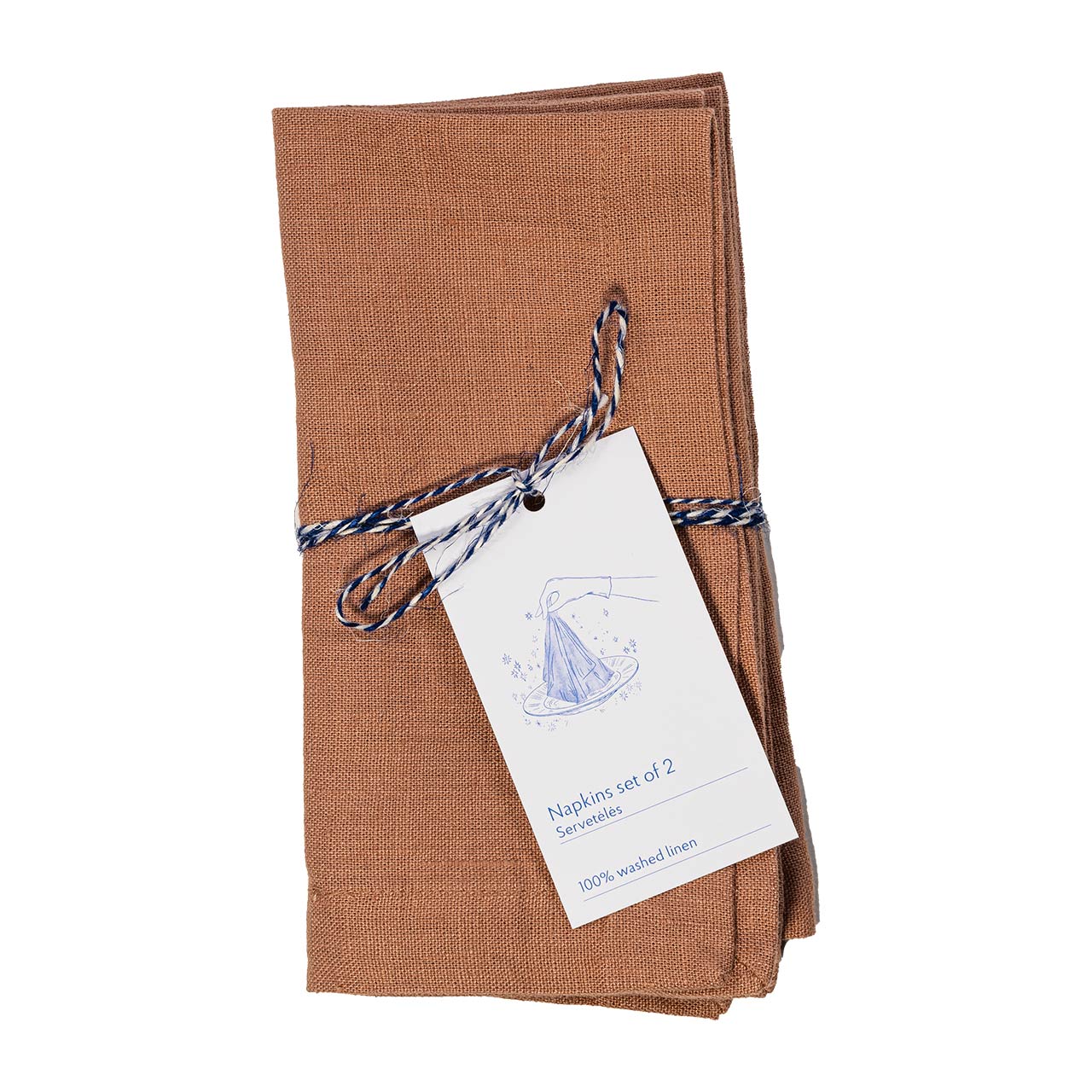 Linen Tales Leinen Servietten Cafe Creme 2er Set