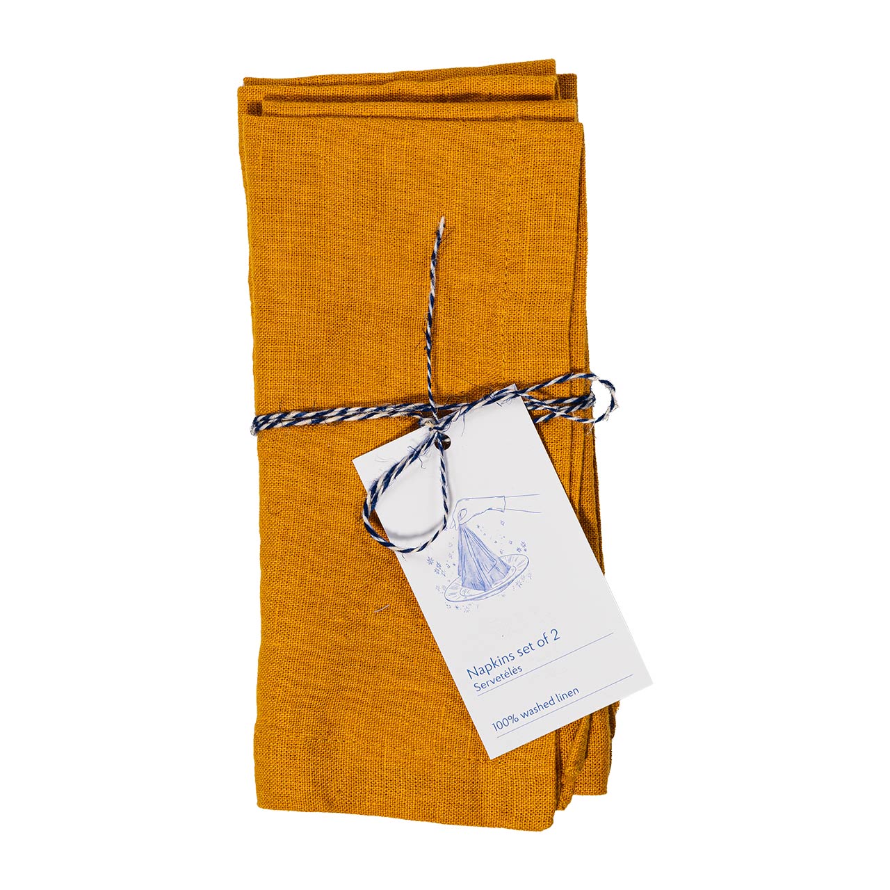 Linen Tales Leinen Servietten Mustard 2er Set