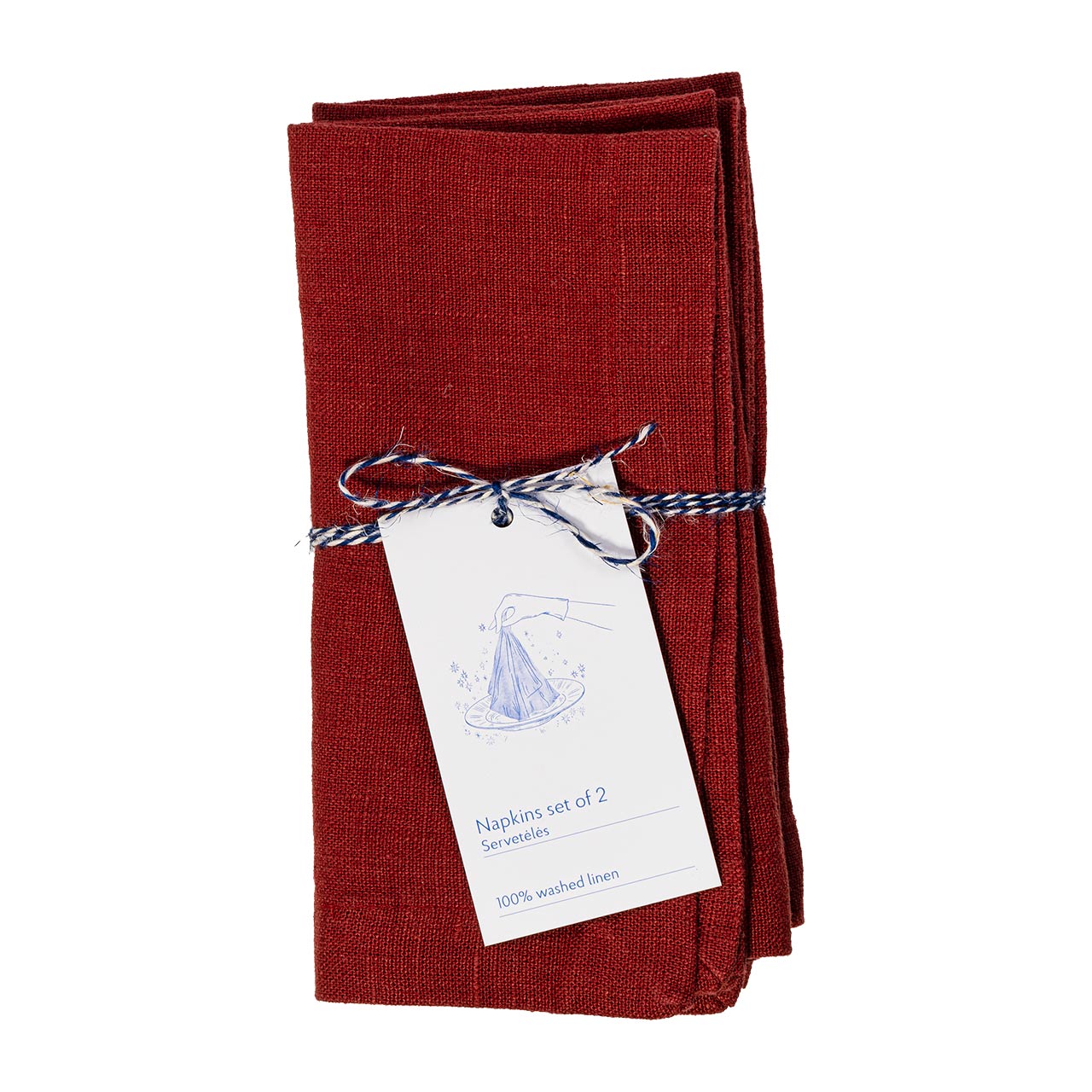 Linen Tales Leinen Servietten Red Pear 2er Set