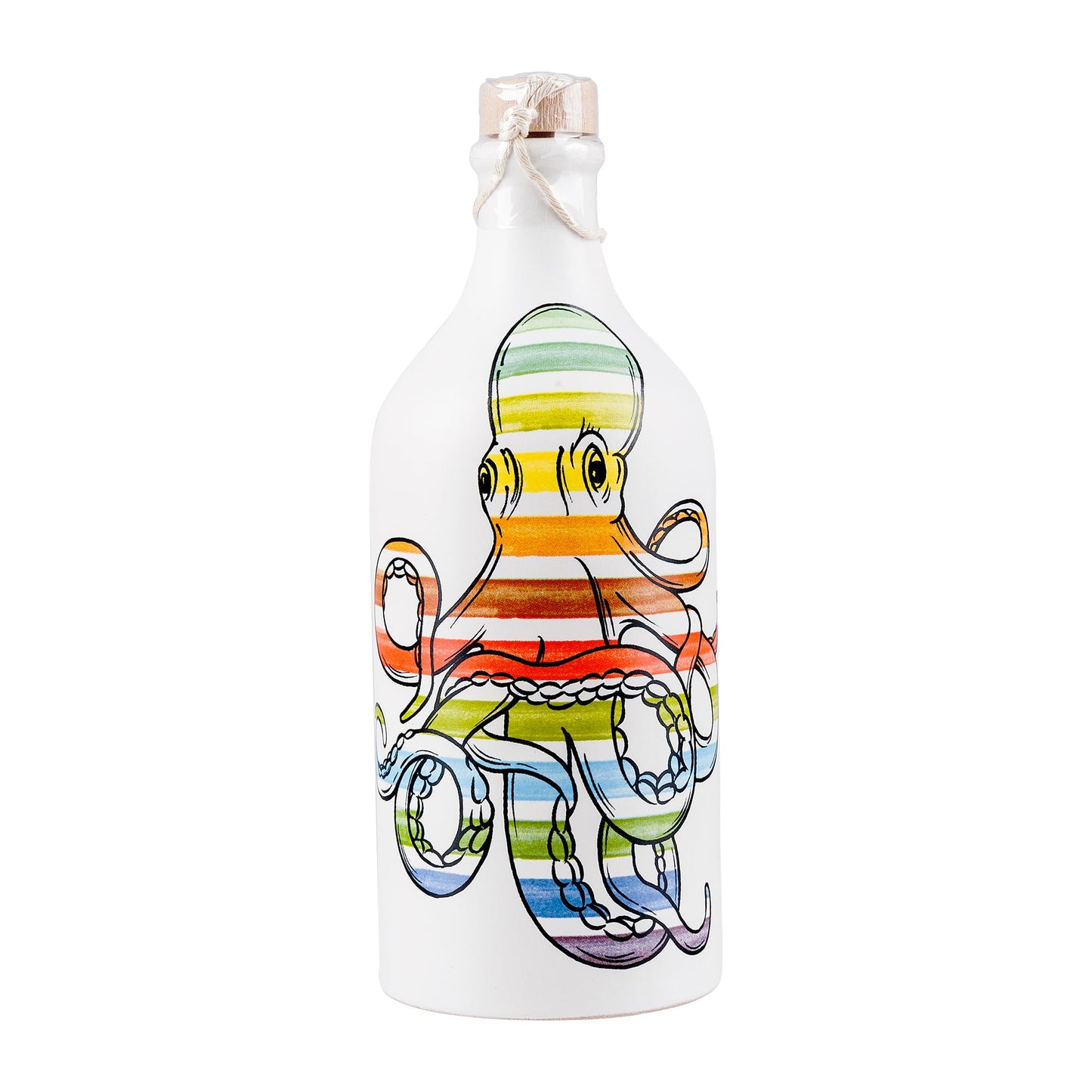 Muraglia Olivenöl Keramikflasche bunter Tintenfisch