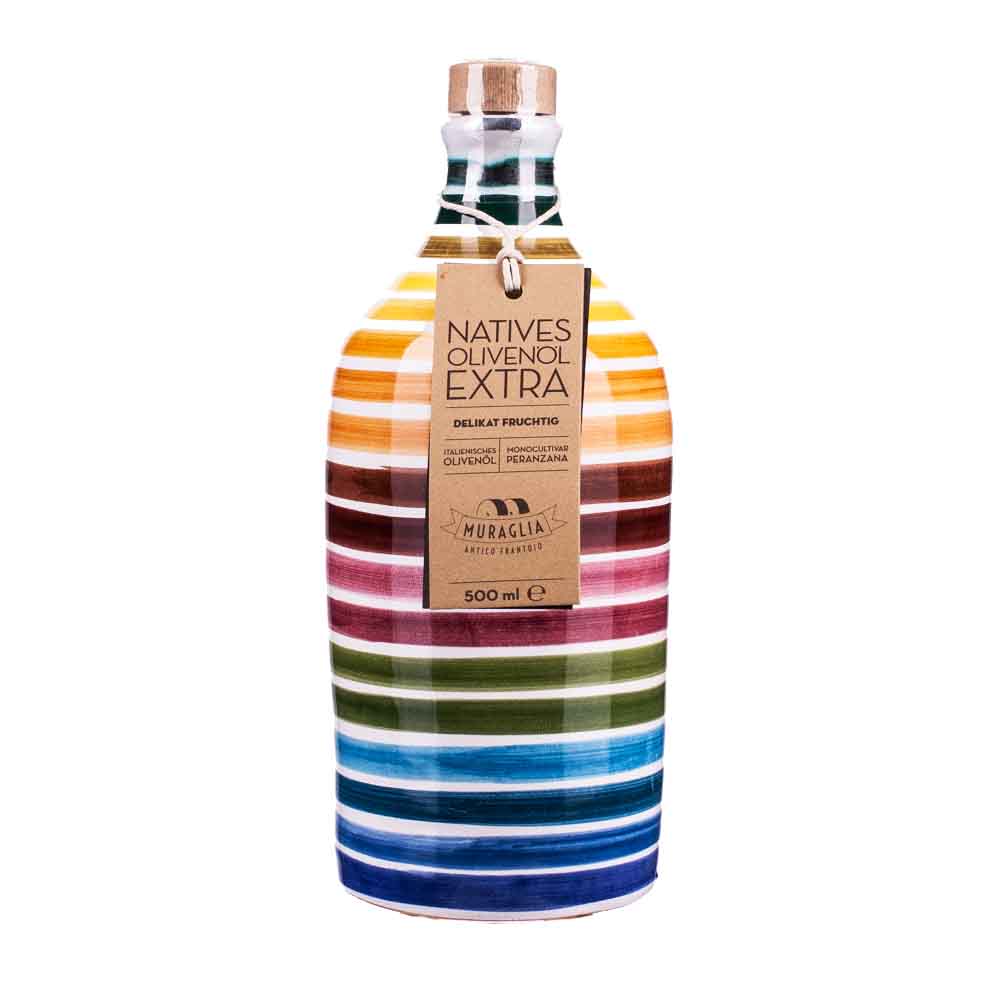 Muraglia Olivenöl geringelte Keramikflasche