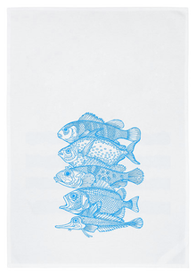 17:30 Geschirrtuch Fische blau