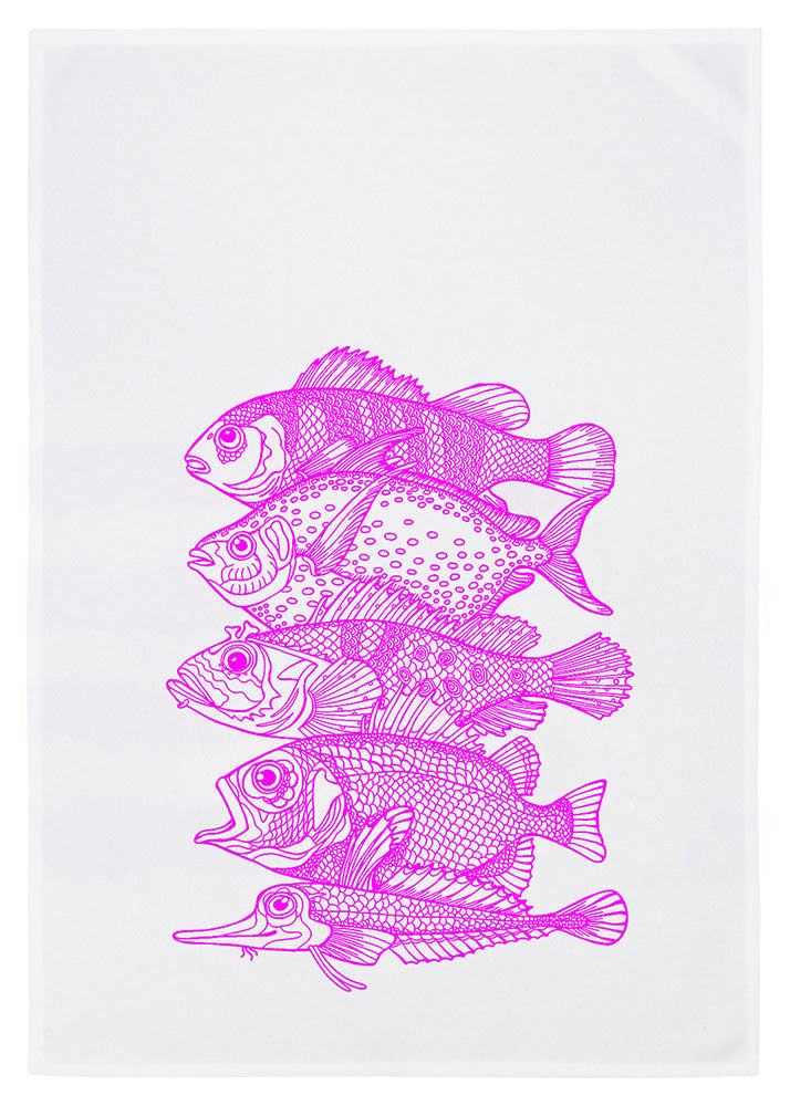 17:30 Geschirrtuch  Fische  neon-pink