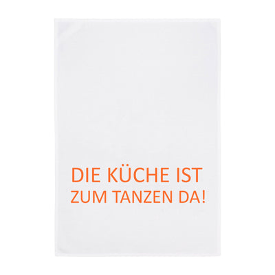 Tea towel – The kitchen is for dancing – orange