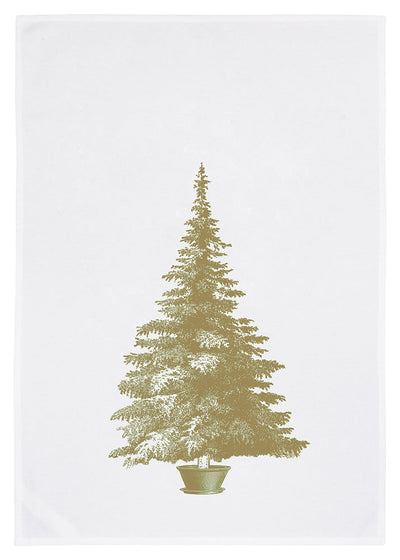 Tea towel – Christmas tree – gold