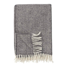 Klippan  Wolldecke Chevron  grey
