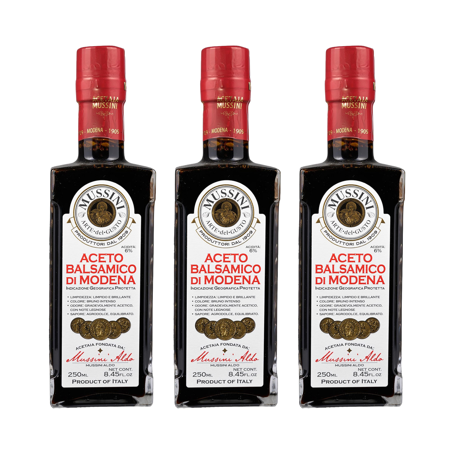 Aceto Balsamico di Modena IGP – 5 Medaillen — 3× 250 ml