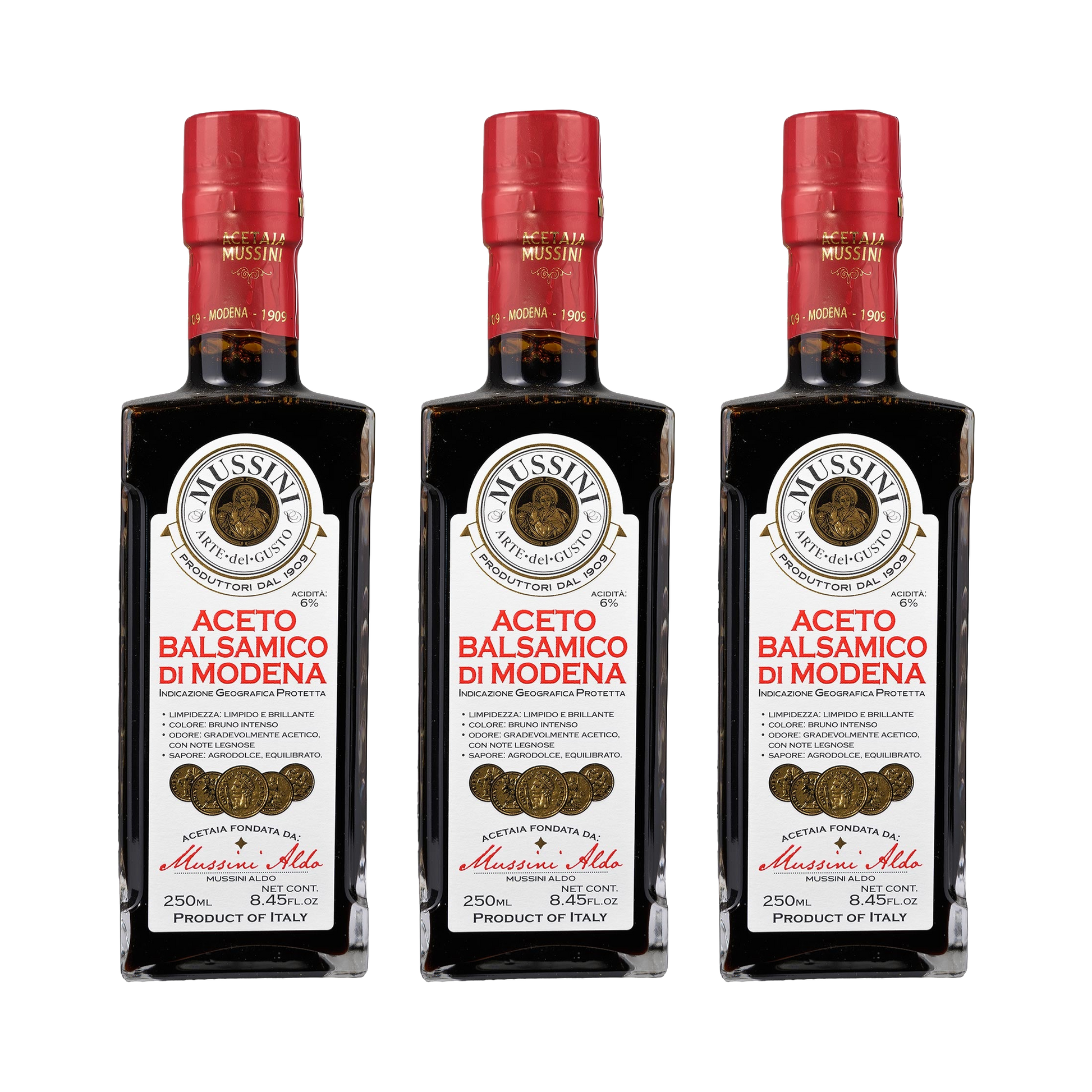 Aceto Balsamico di Modena IGP – 5 Medaillen — 3× 250 ml
