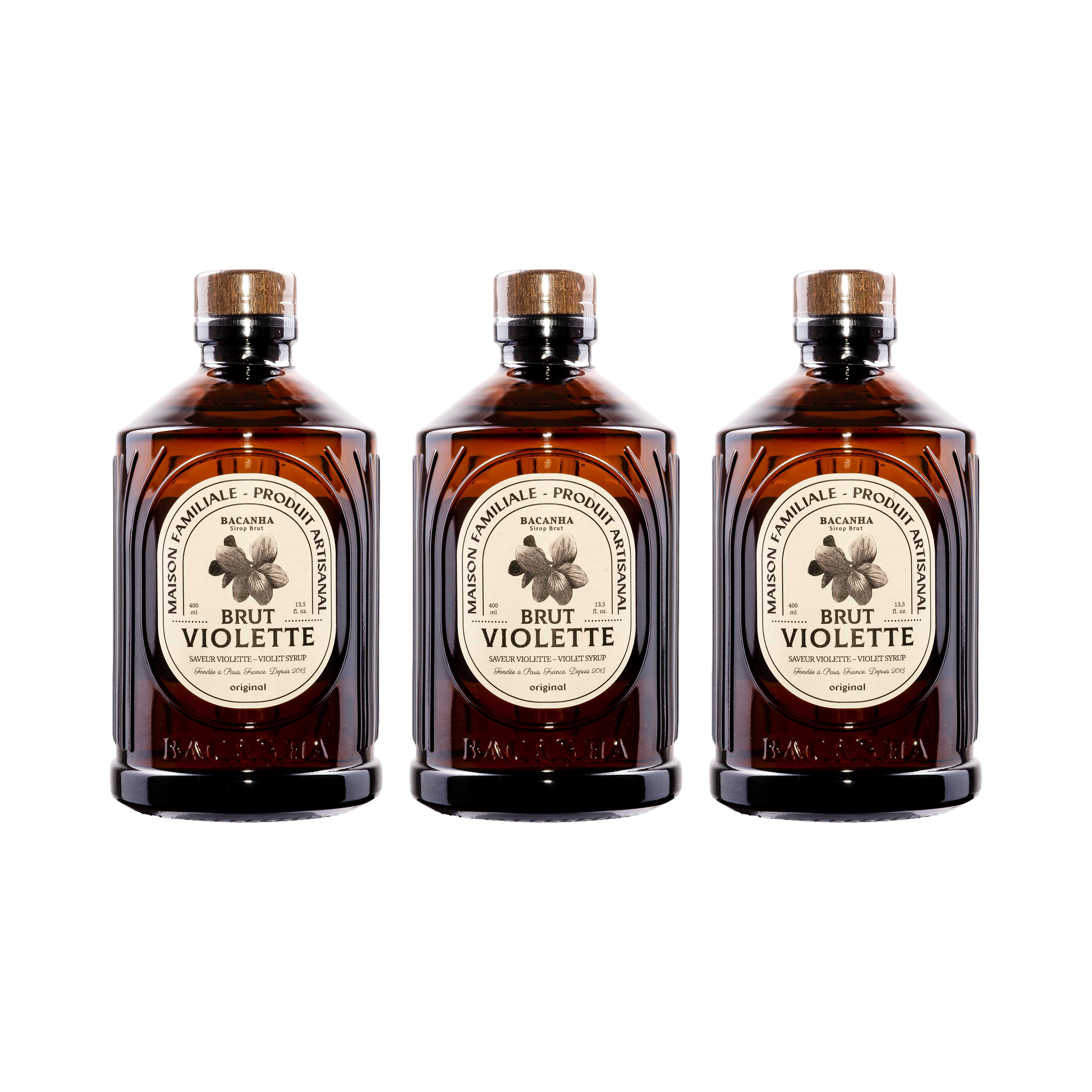 3er Set bacanha-veilchen-sirup-brut_3