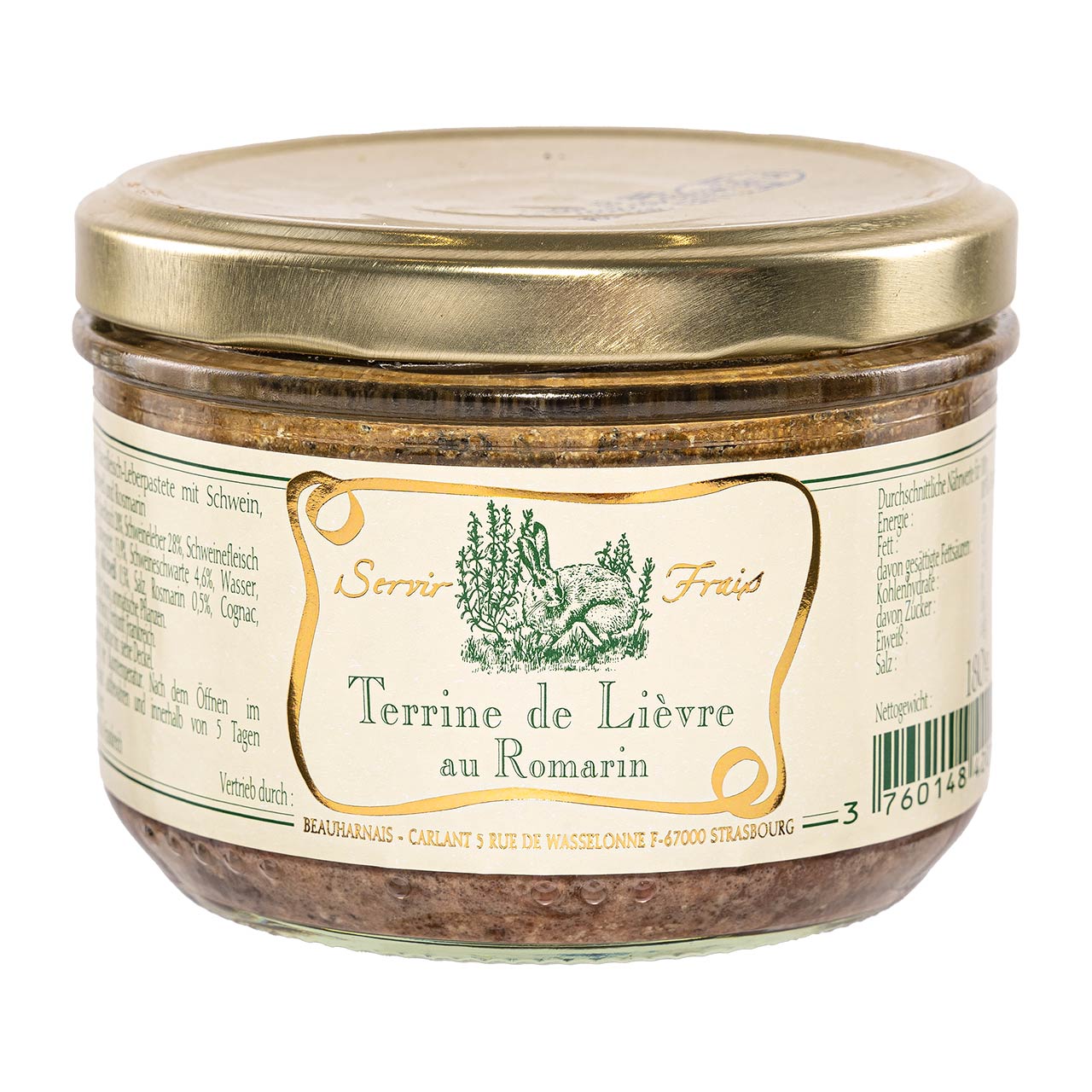 Beauharnais  Hasenpastete mit Rosmarin  180g