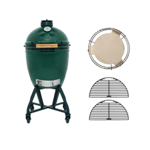 Big Green Egg Large Starter-Paket 2026 (ALHD4): Keramikgrill auf intEGGrated Nest+Handler mit Dual Zone Deflector Kit und zwei halbrunden Gusseisenrosten