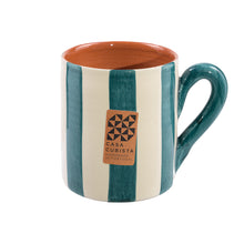 Casa Cubista  Keramik Tasse  bold stripes teal