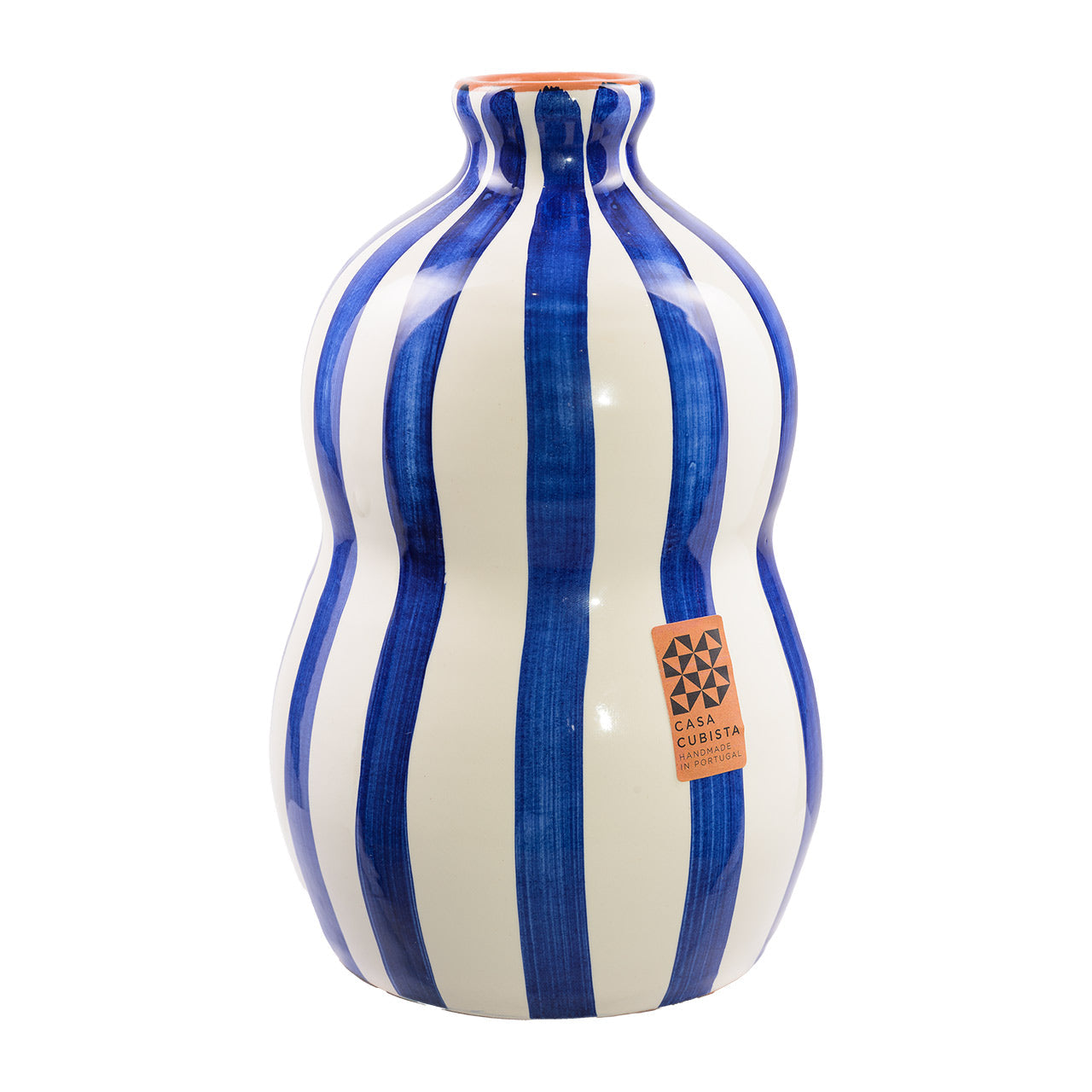 Casa Cubista  Keramik Vase  blau-weiß