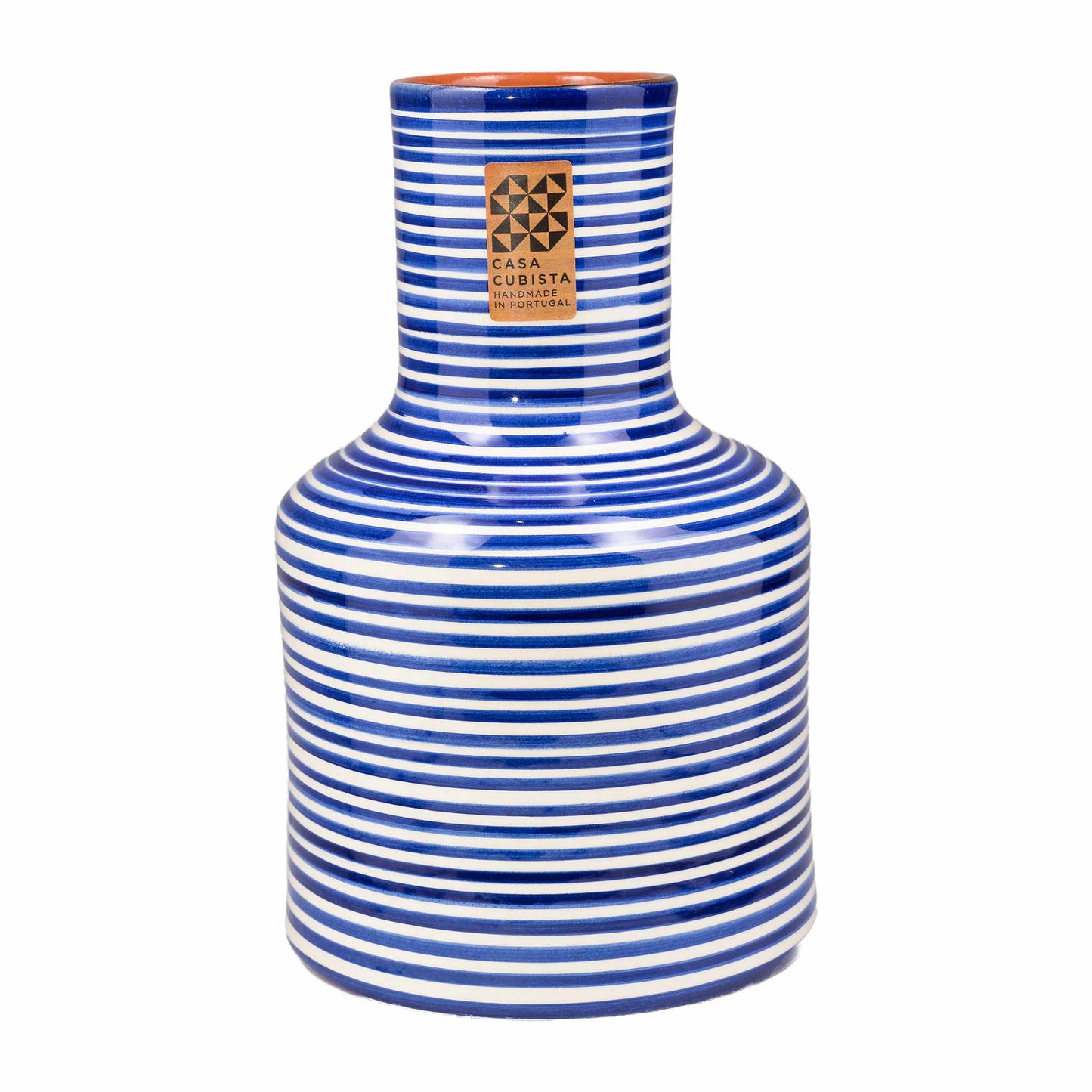 Casa Cubista  Keramik Vase  fine stripes blue