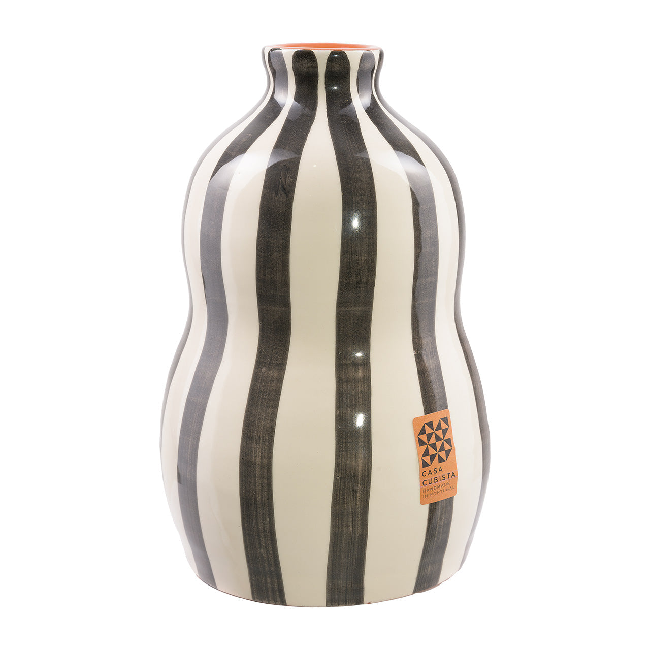 Casa Cubista  Keramik Vase  schwarz-weiß