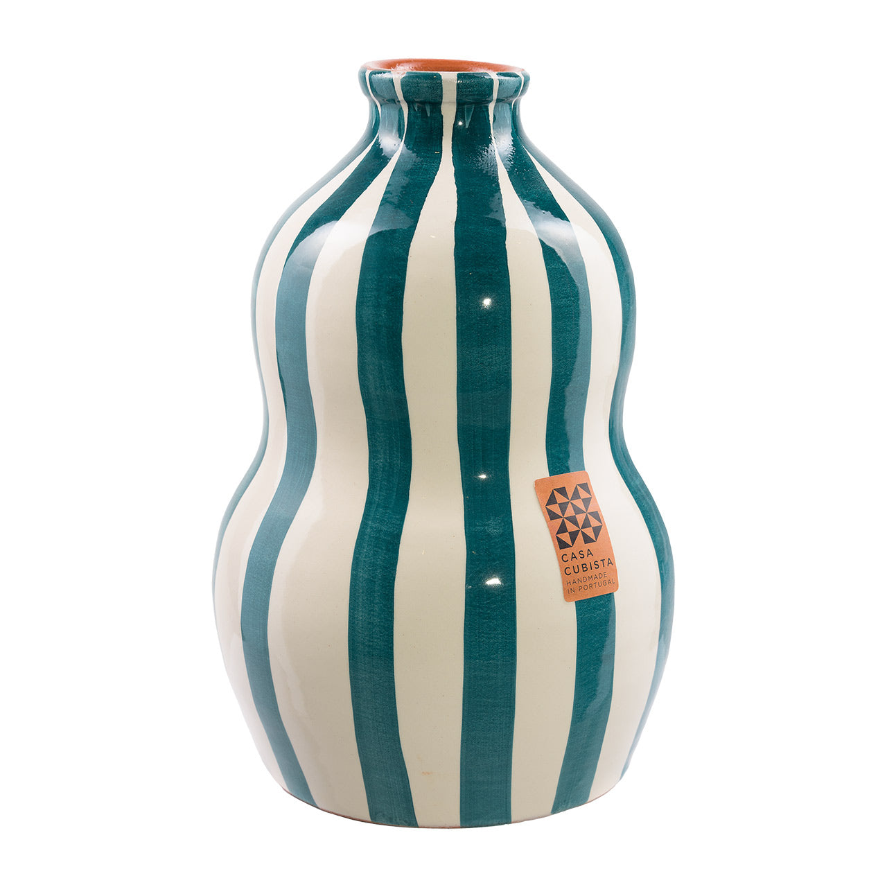 Casa Cubista  Keramik Vase  türkis-weiß