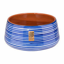 Casa Cubista  Keramikschale hoch  fine stripes blue
