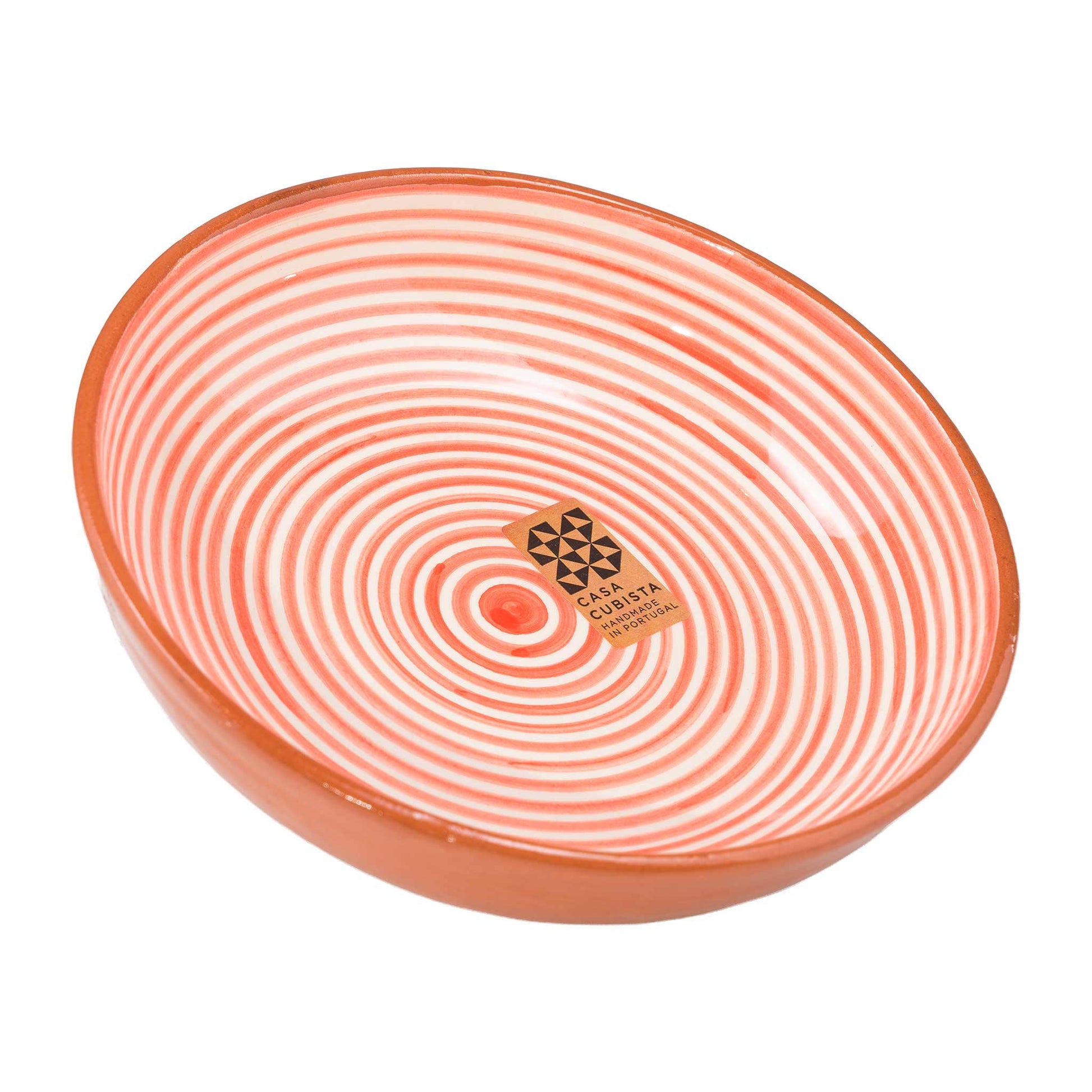 Keramikschale mittel  fine stripes red