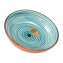Keramikschale mittel  fine stripes teal