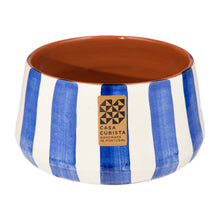 kleine Keramikschale hoch  bold stripes blue
