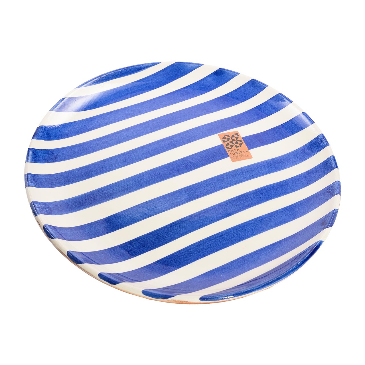 Casa Cubista  Teller groß  bold stripes blue