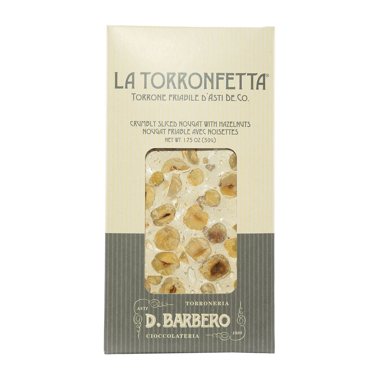 D.Barbero  Torronfetta mit Haselnüssen  50g