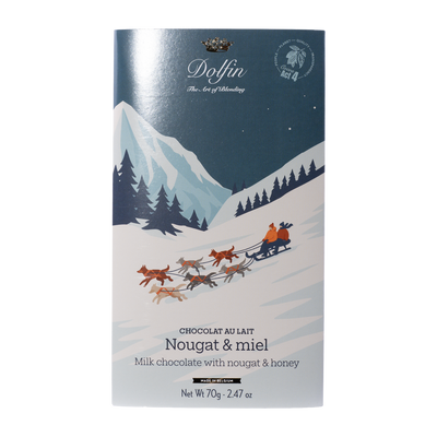 Milk chocolate with nougat and honey