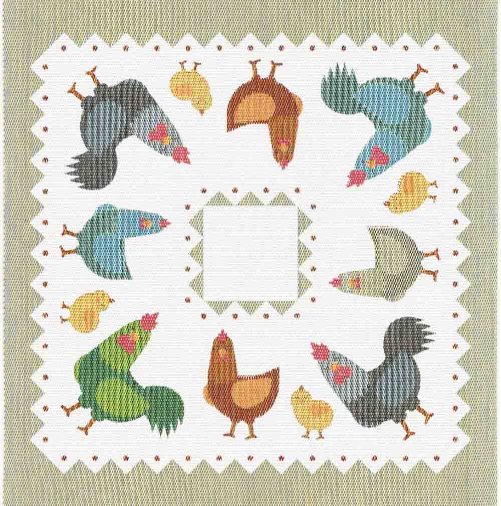 Ekelund  Hönsfamilij Serviette  35x35cm