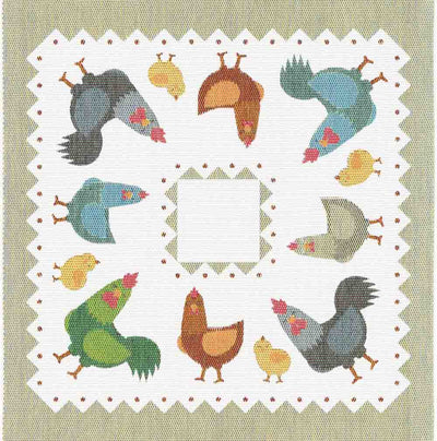 Hönsfamilij Serviette – 35x35cm