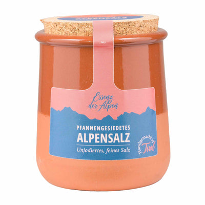 Alpine salt in a ceramic pot