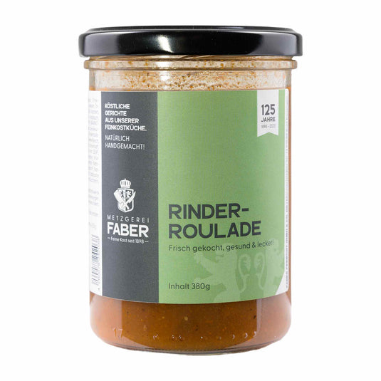 Faber Feinkost  Rinderroulade in Bratenjus