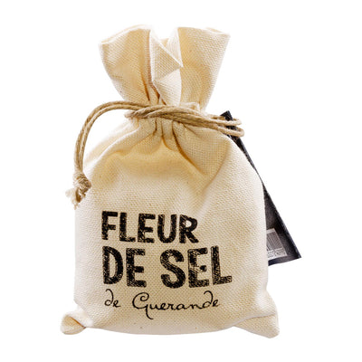 Fleur de Sel de Guérande in a linen bag